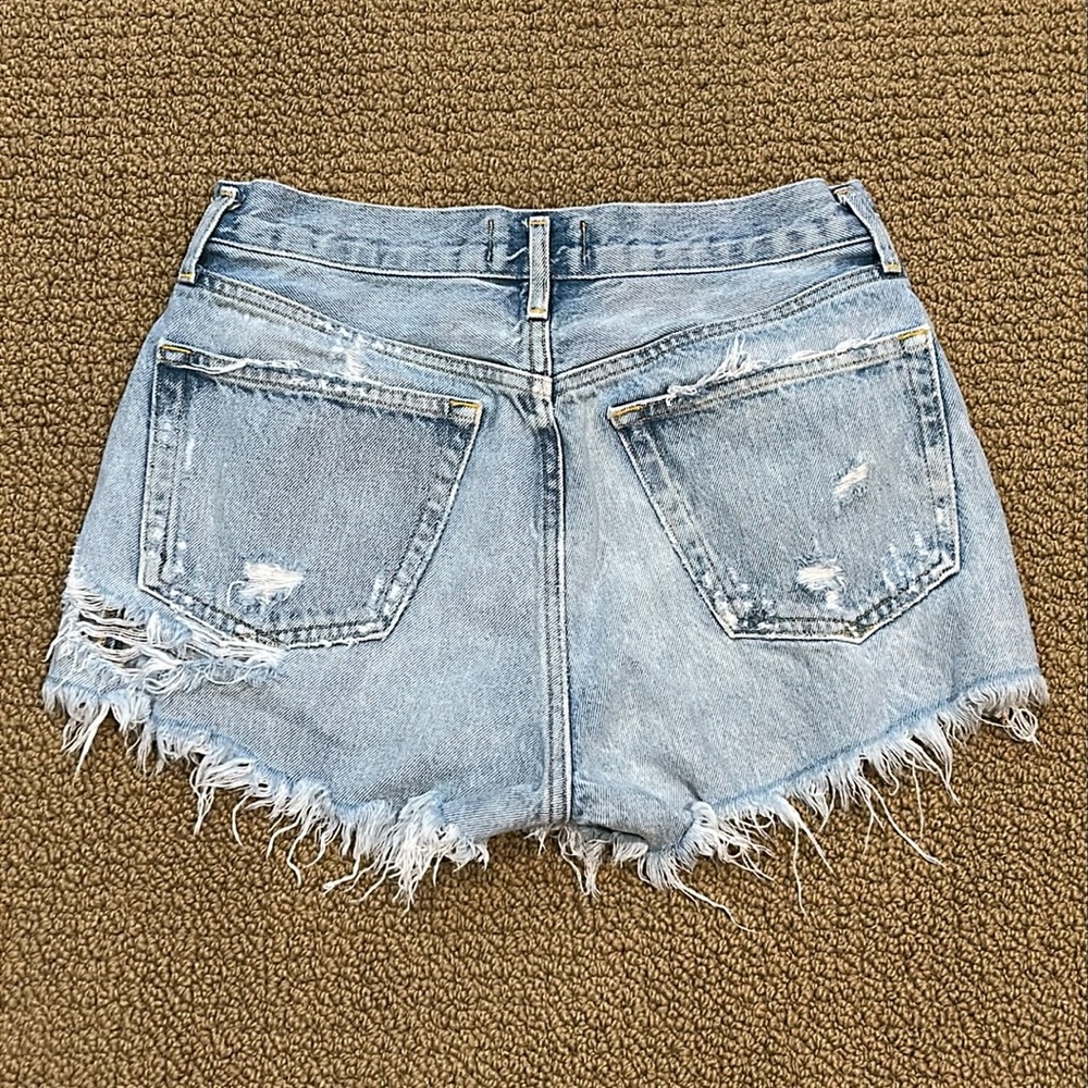 AGOLDE Women's Parker Vintage Distressed Denim Shorts size 25 Button Fly - Picture 2 of 14